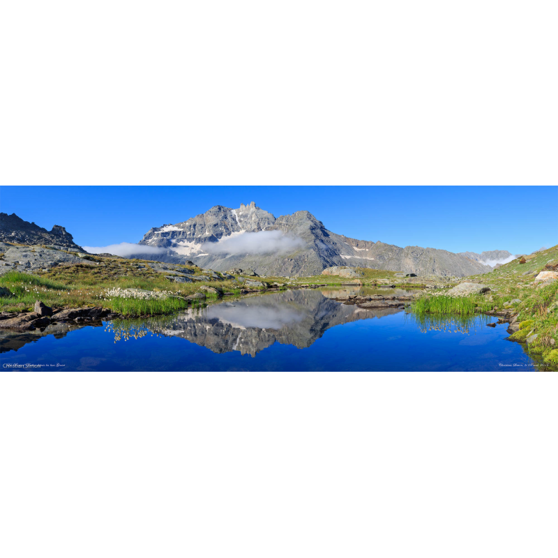 Reflet des Dents d'Ambin dans le lac Giaset