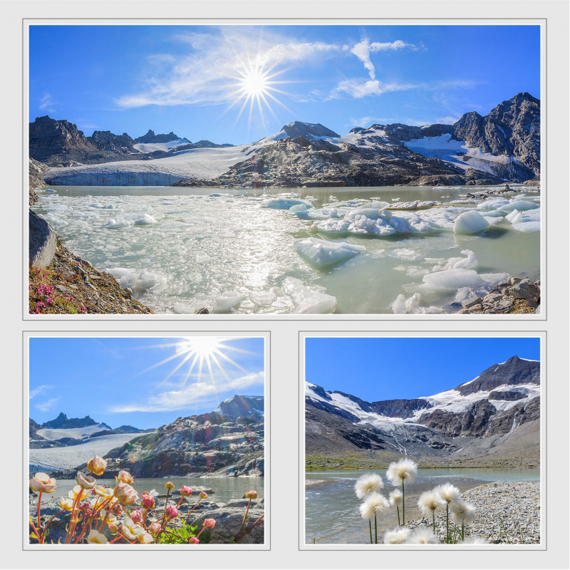 Lac et glacier du Grand Méan et le cirque des Evettes