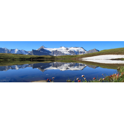 Reflet du massif de l'Albaron dans le lac du Plan des eaux
